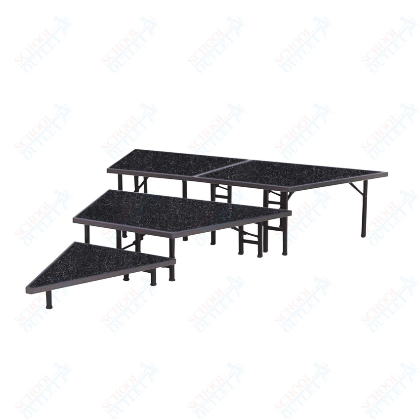 AmTab Pie Shaped Riser - Carpet Top - 48"W x 8"H (1 Level) (AmTab AMT - STP481C) - SchoolOutlet