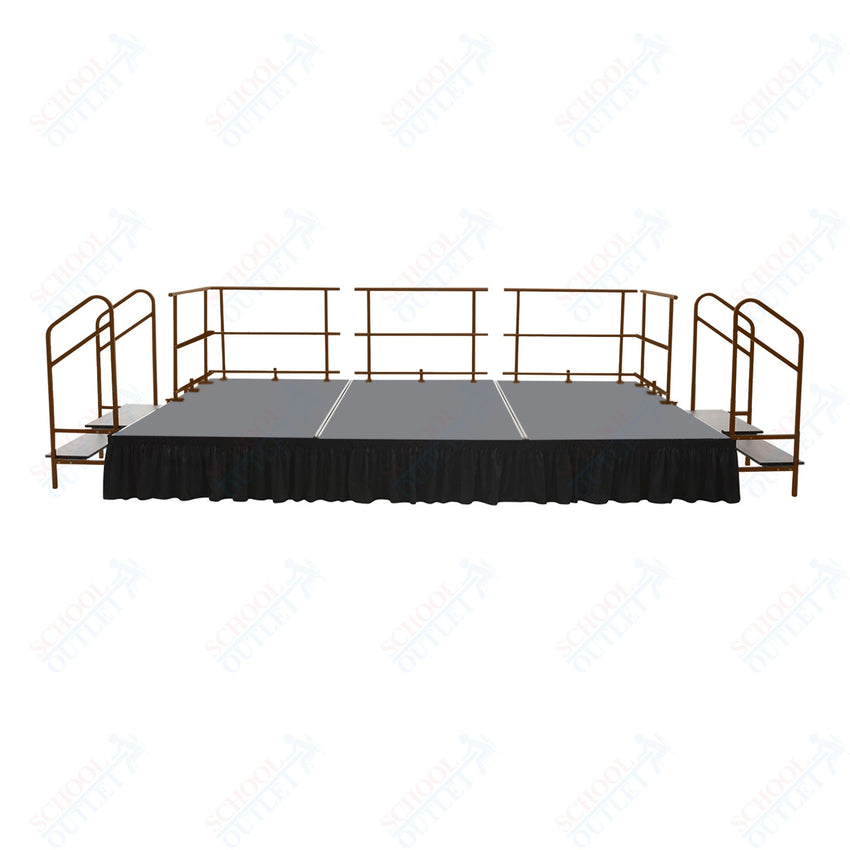 AmTab Fixed Height Stage Set - Carpet Top - 12'W x 24'L x 2'H (144"W x 288"L x 24"H) (AmTab AMT - STS122424C) - SchoolOutlet