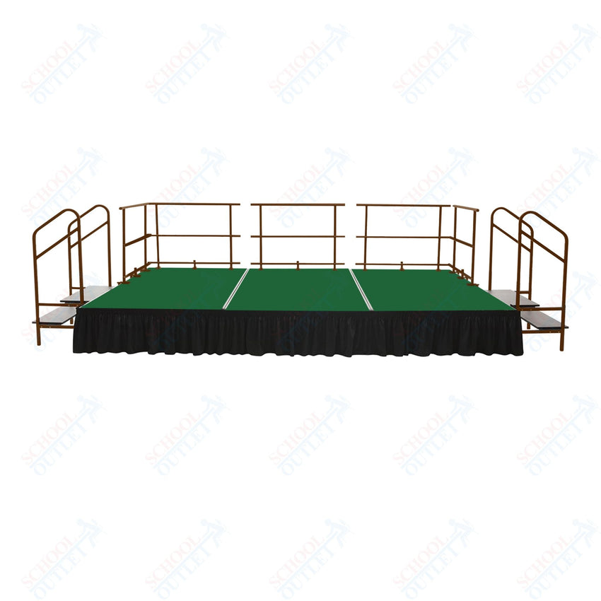 AmTab Fixed Height Stage Set - Carpet Top - 12'W x 24'L x 2'H (144"W x 288"L x 24"H) (AmTab AMT - STS122424C) - SchoolOutlet
