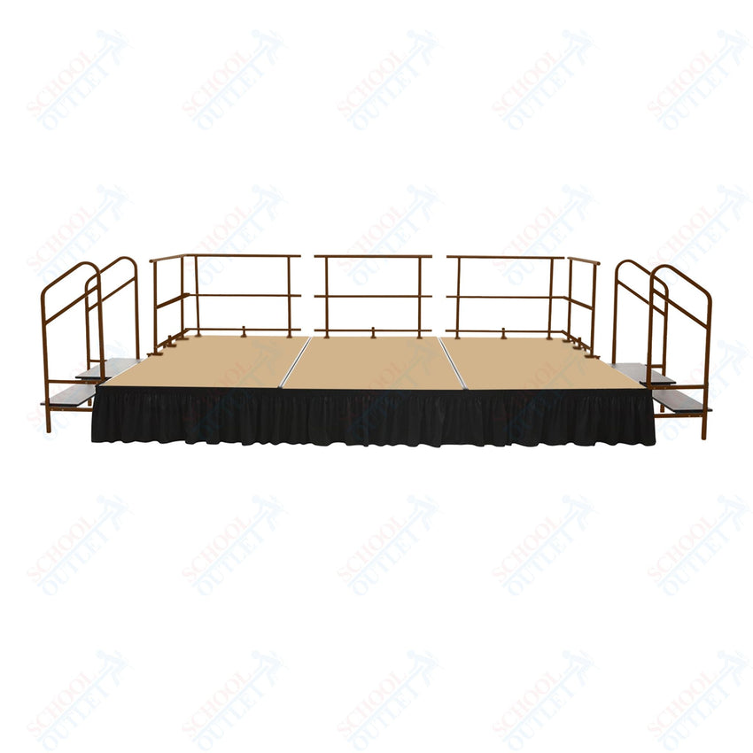 AmTab Fixed Height Stage Set - Carpet Top - 12'W x 24'L x 2'H (144"W x 288"L x 24"H) (AmTab AMT - STS122424C) - SchoolOutlet