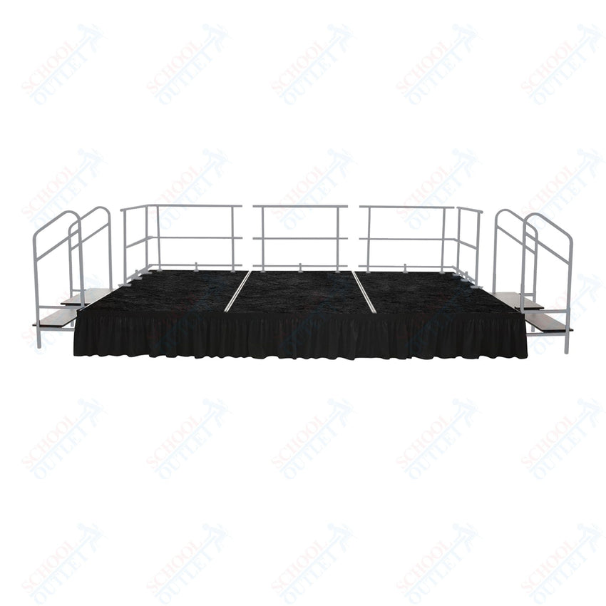 AmTab Fixed Height Stage Set - Carpet Top - 12'W x 24'L x 2'H (144"W x 288"L x 24"H) (AmTab AMT - STS122424C) - SchoolOutlet