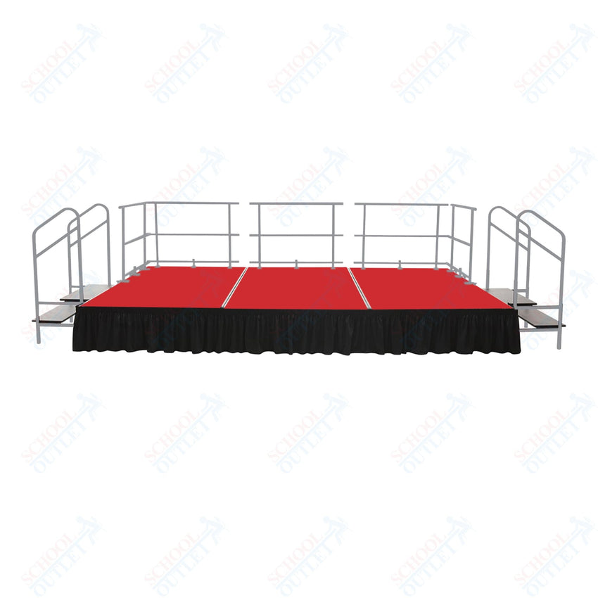 AmTab Fixed Height Stage Set - Carpet Top - 12'W x 24'L x 2'H (144"W x 288"L x 24"H) (AmTab AMT - STS122424C) - SchoolOutlet