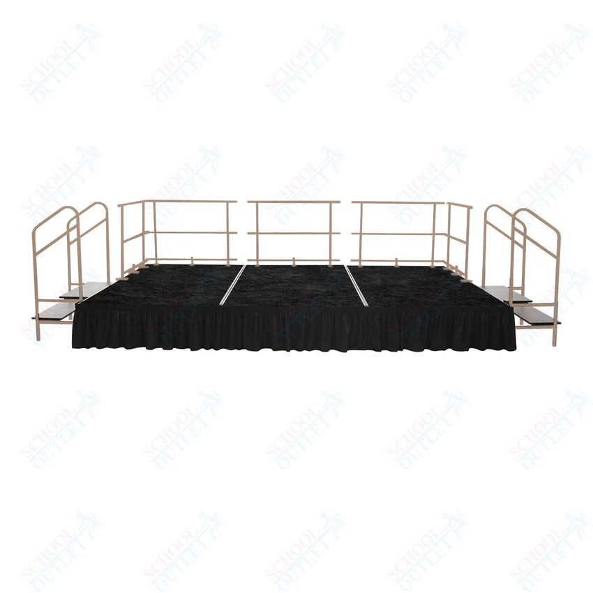 AmTab Fixed Height Stage Set - Carpet Top - 12'W x 24'L x 2'H (144"W x 288"L x 24"H) (AmTab AMT - STS122424C) - SchoolOutlet