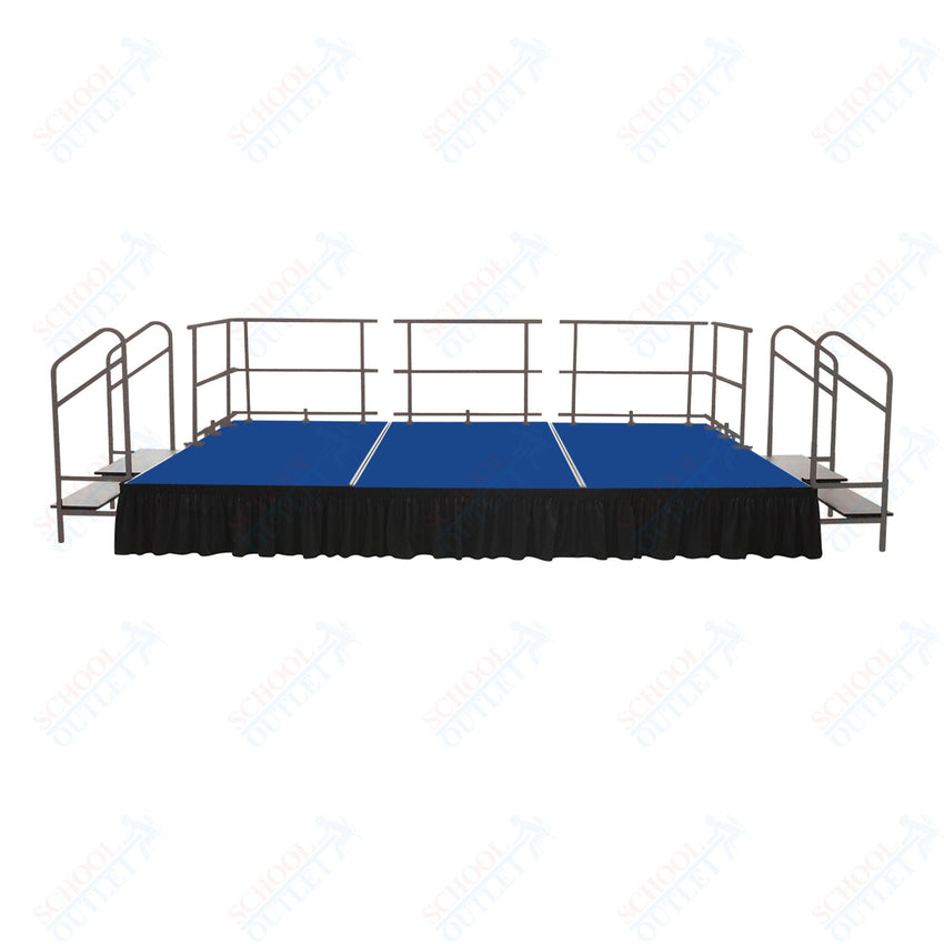 AmTab Fixed Height Stage Set - Carpet Top - 12'W x 24'L x 2'H (144"W x 288"L x 24"H) (AmTab AMT - STS122424C) - SchoolOutlet