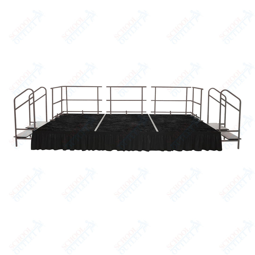 AmTab Fixed Height Stage Set - Carpet Top - 12'W x 24'L x 2'H (144"W x 288"L x 24"H) (AmTab AMT - STS122424C) - SchoolOutlet