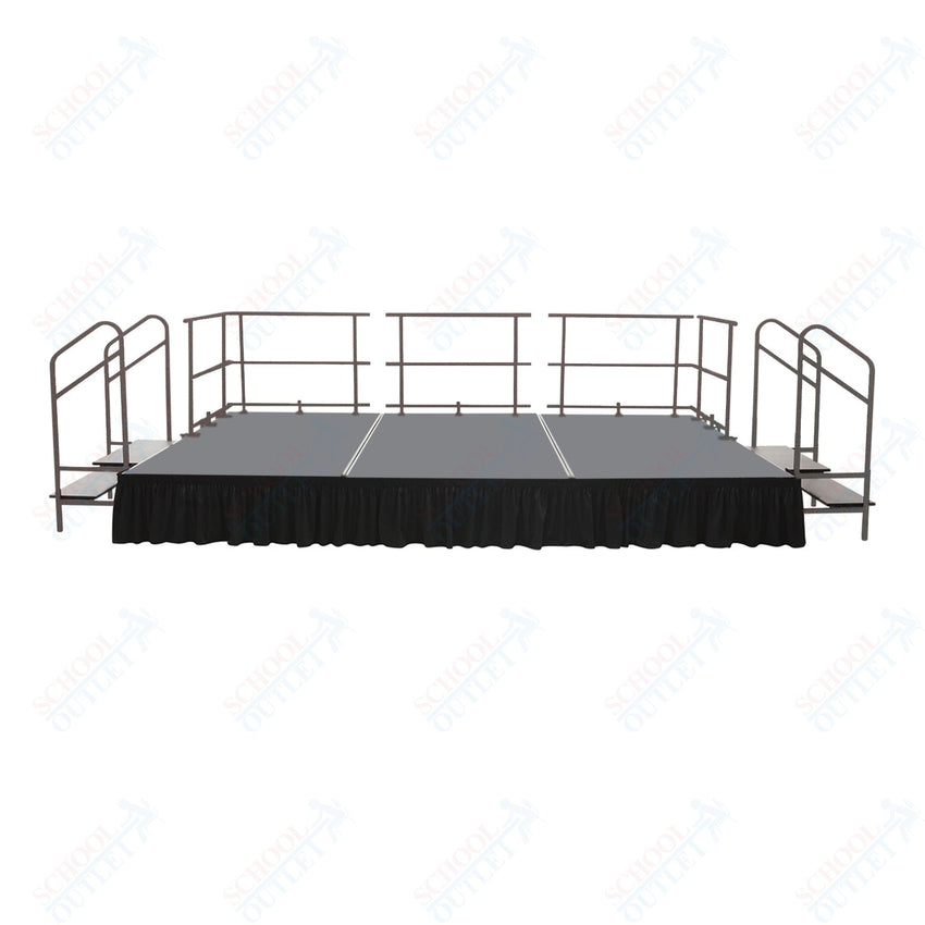 AmTab Fixed Height Stage Set - Carpet Top - 12'W x 24'L x 2'H (144"W x 288"L x 24"H) (AmTab AMT - STS122424C) - SchoolOutlet