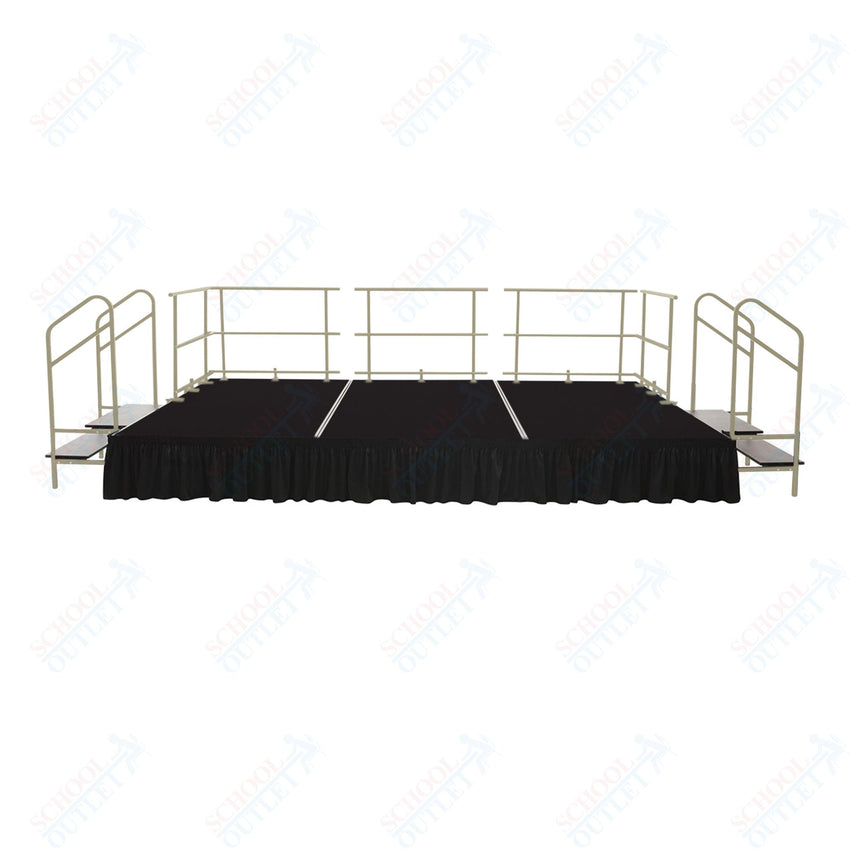 AmTab Fixed Height Stage Set - Polypropylene Top - 16'W x 24'L x 2'H (192"W x 288"L x 24"H) (AmTab AMT - STS162424P) - SchoolOutlet