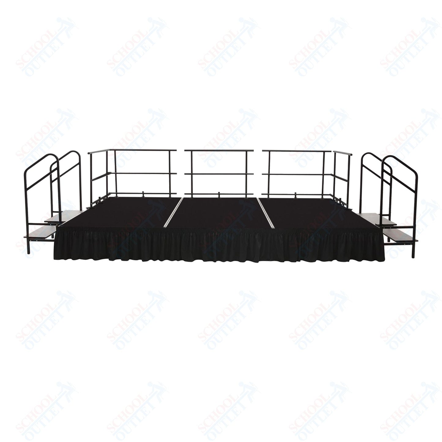 AmTab Fixed Height Stage Set - Polypropylene Top - 16'W x 24'L x 2'H (192"W x 288"L x 24"H) (AmTab AMT - STS162424P) - SchoolOutlet