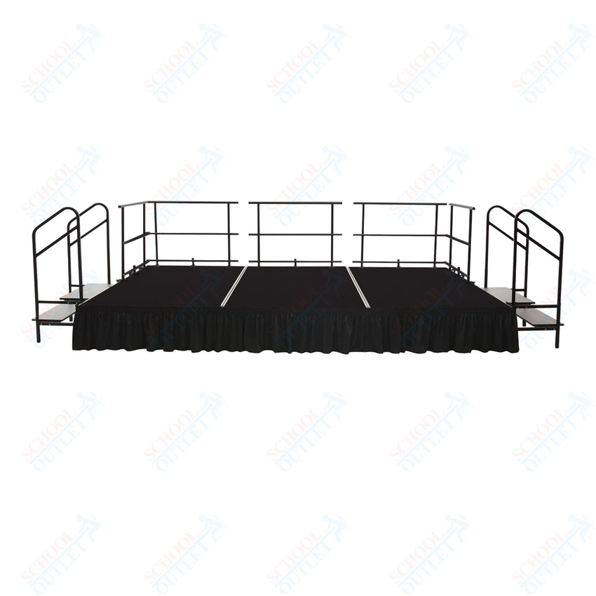 AmTab Fixed Height Stage Set - Polypropylene Top - 16'W x 24'L x 2'H (192"W x 288"L x 24"H) (AmTab AMT - STS162424P) - SchoolOutlet