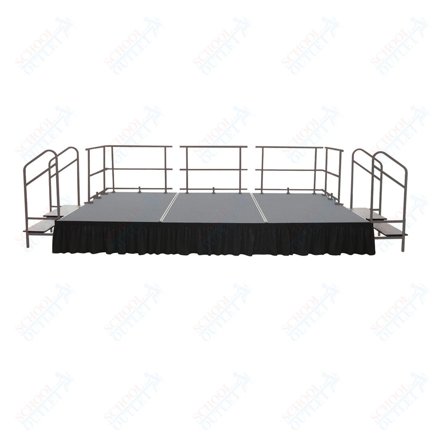 AmTab Fixed Height Stage Set - Polypropylene Top - 16'W x 24'L x 2'H (192"W x 288"L x 24"H) (AmTab AMT - STS162424P) - SchoolOutlet