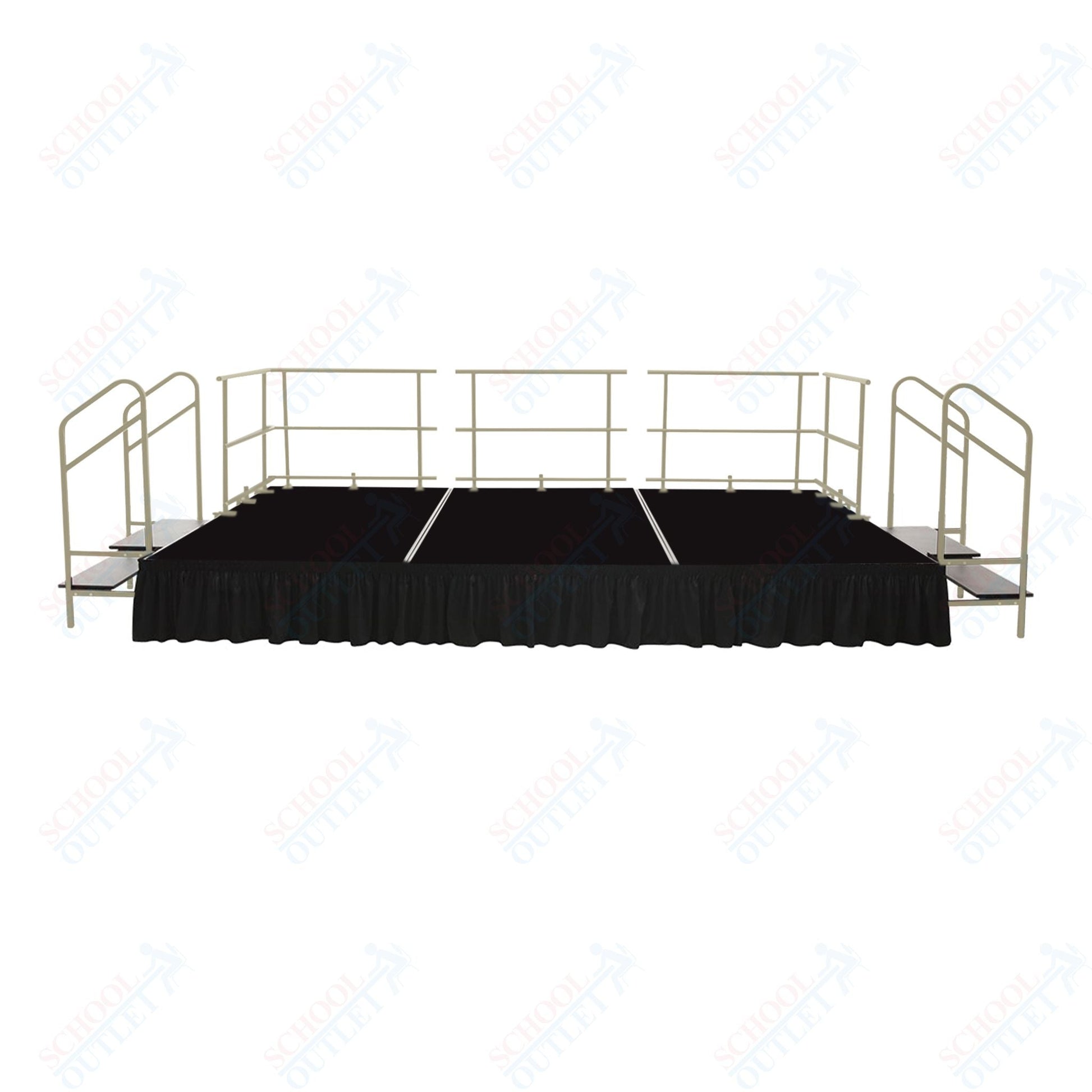 AmTab Fixed Height Stage Set - Carpet Top - 16'W x 32'L x 2'H (192"W x 384"L x 24"H) (AmTab AMT - STS163224C) - SchoolOutlet
