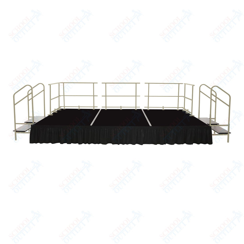 AmTab Fixed Height Stage Set - Carpet Top - 16'W x 32'L x 2'H (192"W x 384"L x 24"H) (AmTab AMT - STS163224C) - SchoolOutlet