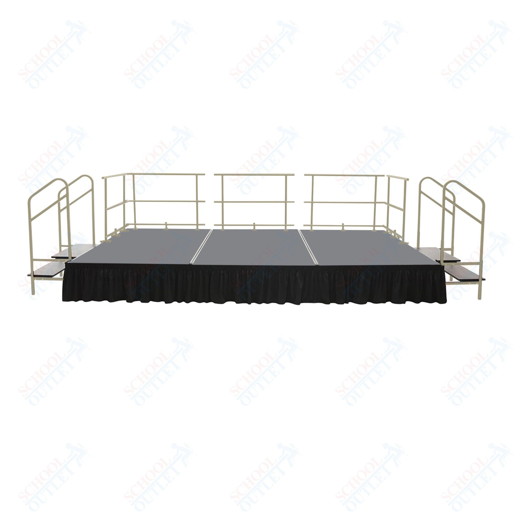 AmTab Fixed Height Stage Set - Carpet Top - 16'W x 32'L x 2'H (192"W x 384"L x 24"H) (AmTab AMT - STS163224C) - SchoolOutlet