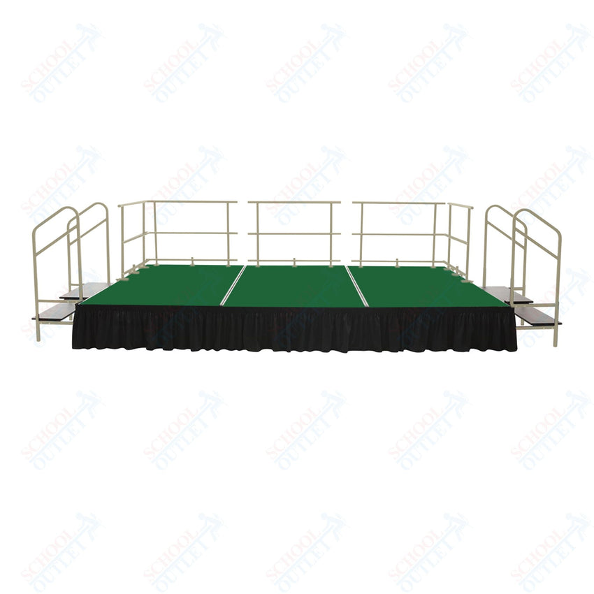 AmTab Fixed Height Stage Set - Carpet Top - 16'W x 32'L x 2'H (192"W x 384"L x 24"H) (AmTab AMT - STS163224C) - SchoolOutlet