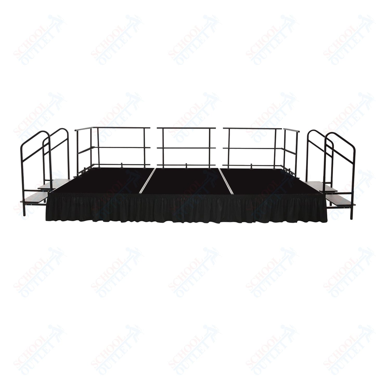 AmTab Fixed Height Stage Set - Carpet Top - 16'W x 32'L x 2'H (192"W x 384"L x 24"H) (AmTab AMT - STS163224C) - SchoolOutlet