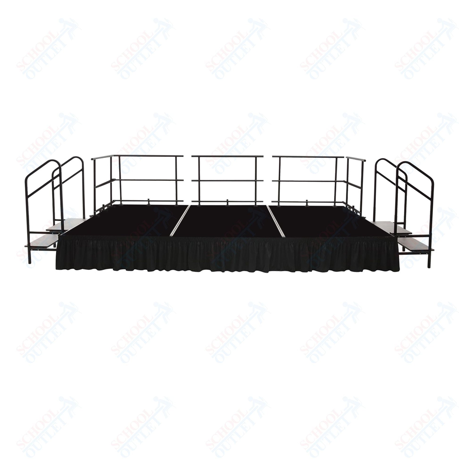 AmTab Fixed Height Stage Set - Carpet Top - 16'W x 32'L x 2'H (192"W x 384"L x 24"H) (AmTab AMT - STS163224C) - SchoolOutlet