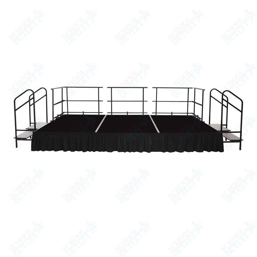 AmTab Fixed Height Stage Set - Carpet Top - 16'W x 32'L x 2'H (192"W x 384"L x 24"H) (AmTab AMT - STS163224C) - SchoolOutlet