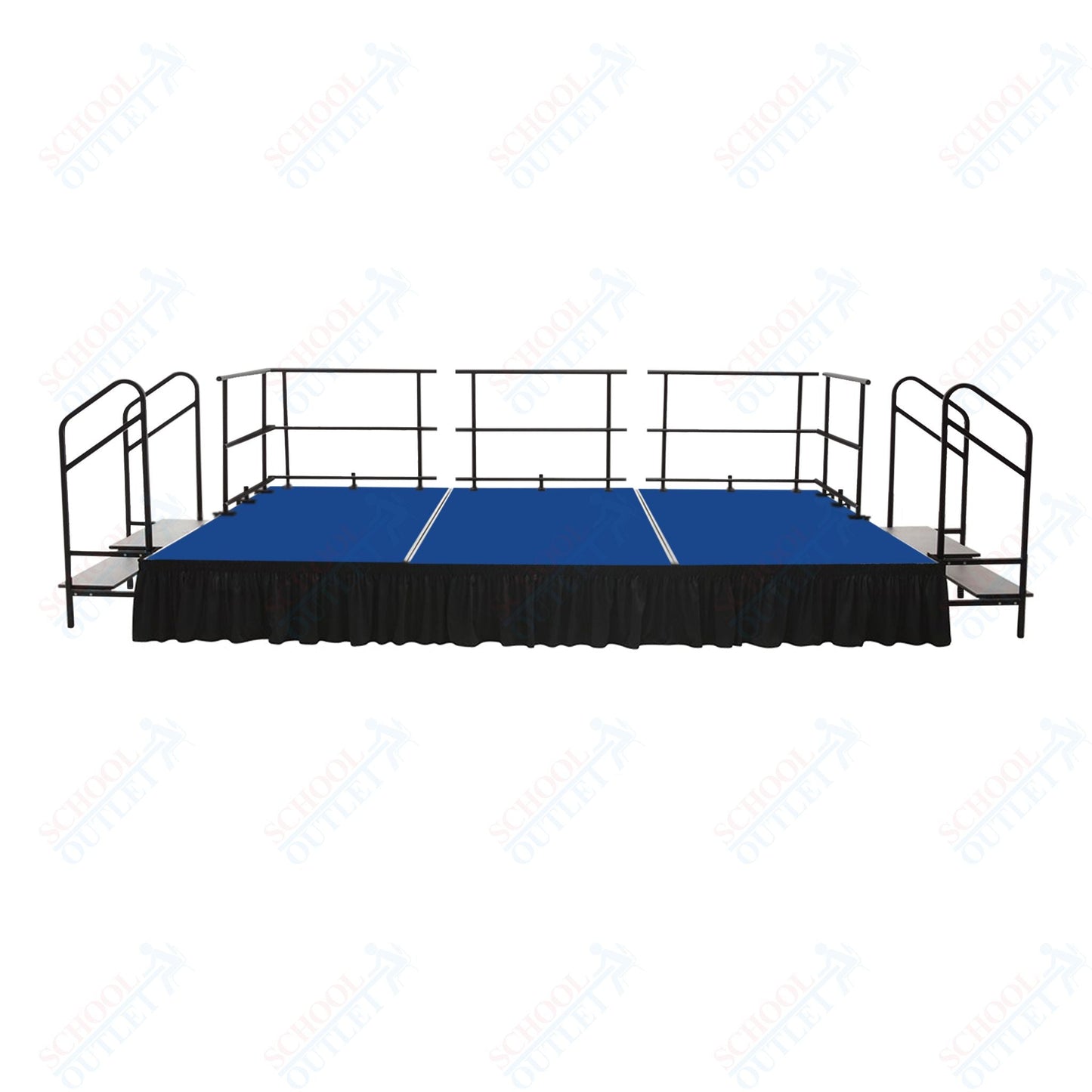 AmTab Fixed Height Stage Set - Carpet Top - 16'W x 32'L x 2'H (192"W x 384"L x 24"H) (AmTab AMT - STS163224C) - SchoolOutlet