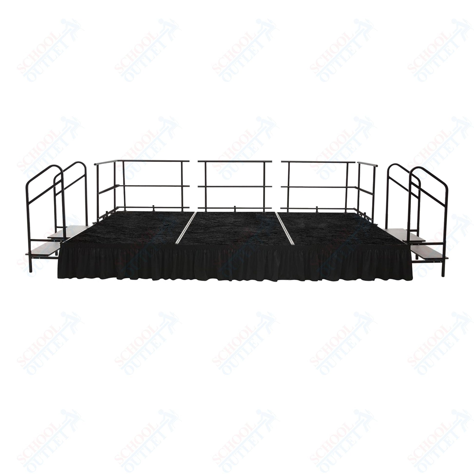 AmTab Fixed Height Stage Set - Carpet Top - 16'W x 32'L x 2'H (192"W x 384"L x 24"H) (AmTab AMT - STS163224C) - SchoolOutlet