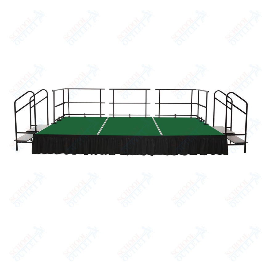 AmTab Fixed Height Stage Set - Carpet Top - 16'W x 32'L x 2'H (192"W x 384"L x 24"H) (AmTab AMT - STS163224C) - SchoolOutlet