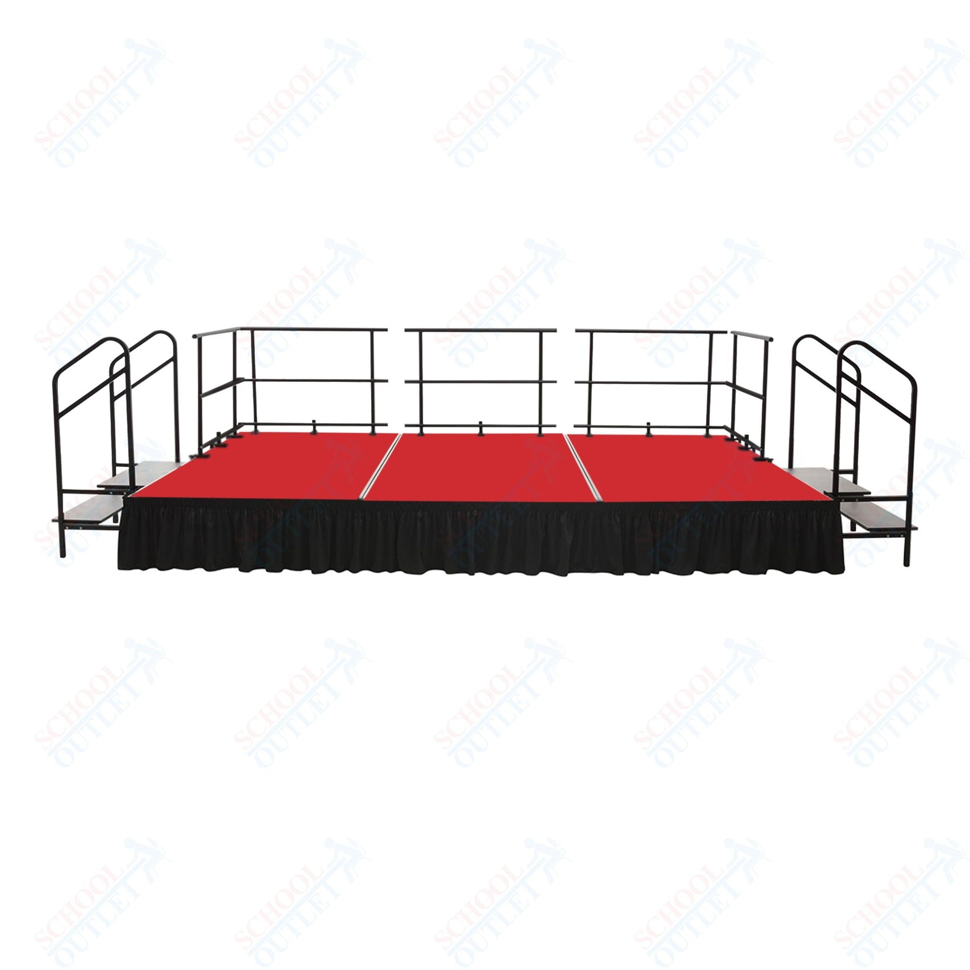AmTab Fixed Height Stage Set - Carpet Top - 16'W x 32'L x 2'H (192"W x 384"L x 24"H) (AmTab AMT - STS163224C) - SchoolOutlet