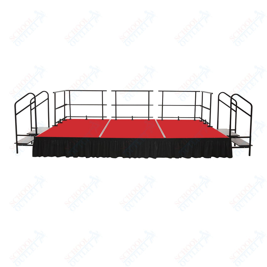 AmTab Fixed Height Stage Set - Carpet Top - 16'W x 32'L x 2'H (192"W x 384"L x 24"H) (AmTab AMT - STS163224C) - SchoolOutlet