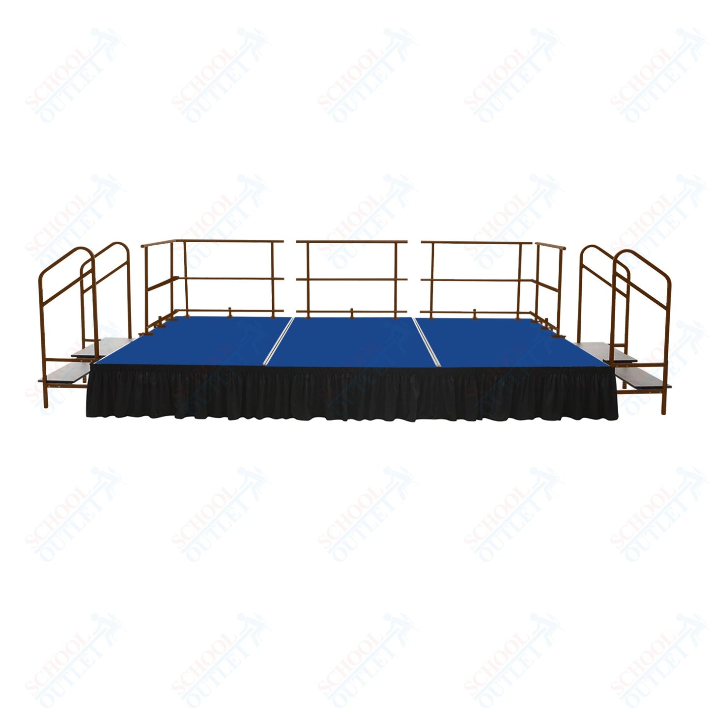 AmTab Fixed Height Stage Set - Carpet Top - 16'W x 32'L x 2'H (192"W x 384"L x 24"H) (AmTab AMT - STS163224C) - SchoolOutlet