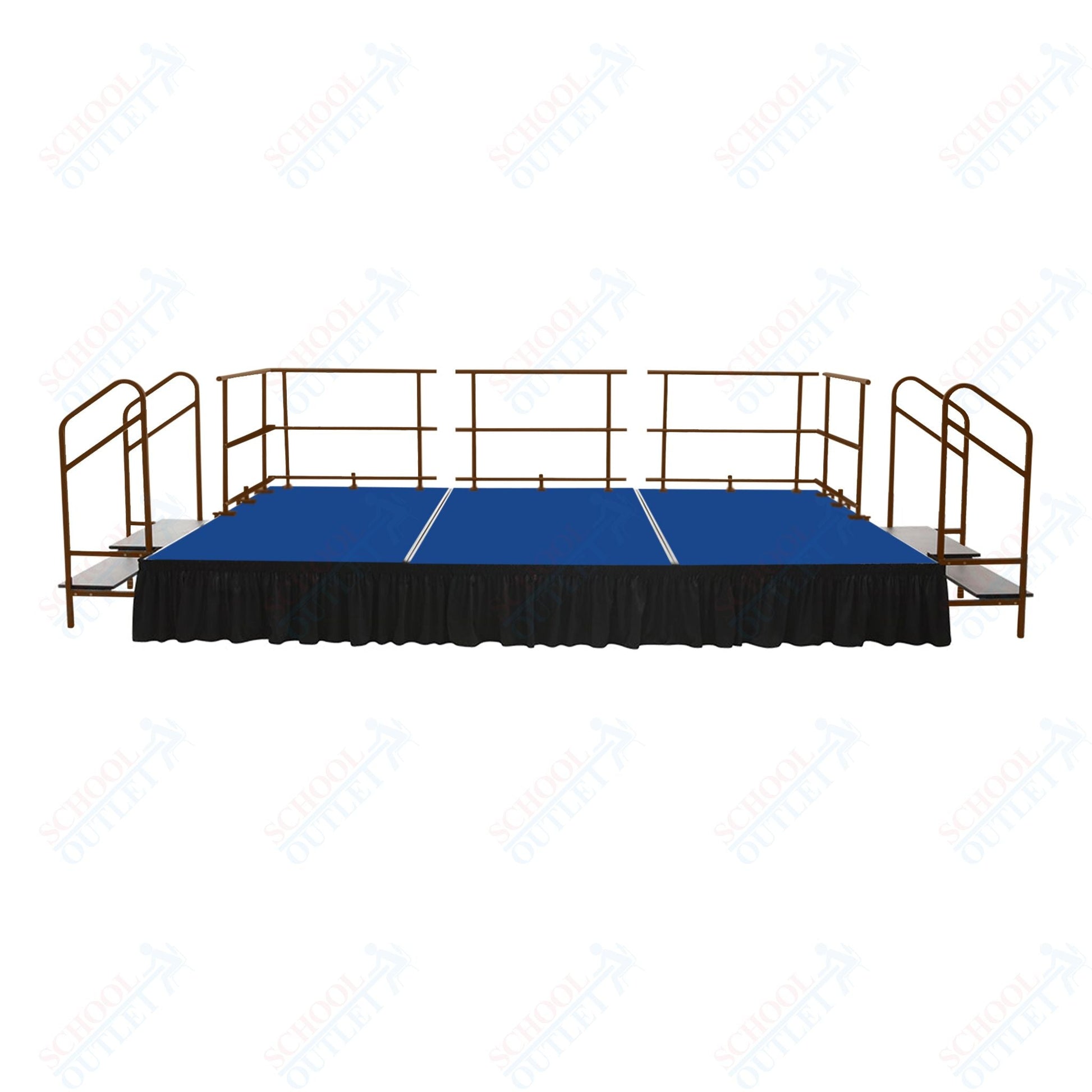 AmTab Fixed Height Stage Set - Carpet Top - 16'W x 32'L x 2'H (192"W x 384"L x 24"H) (AmTab AMT - STS163224C) - SchoolOutlet