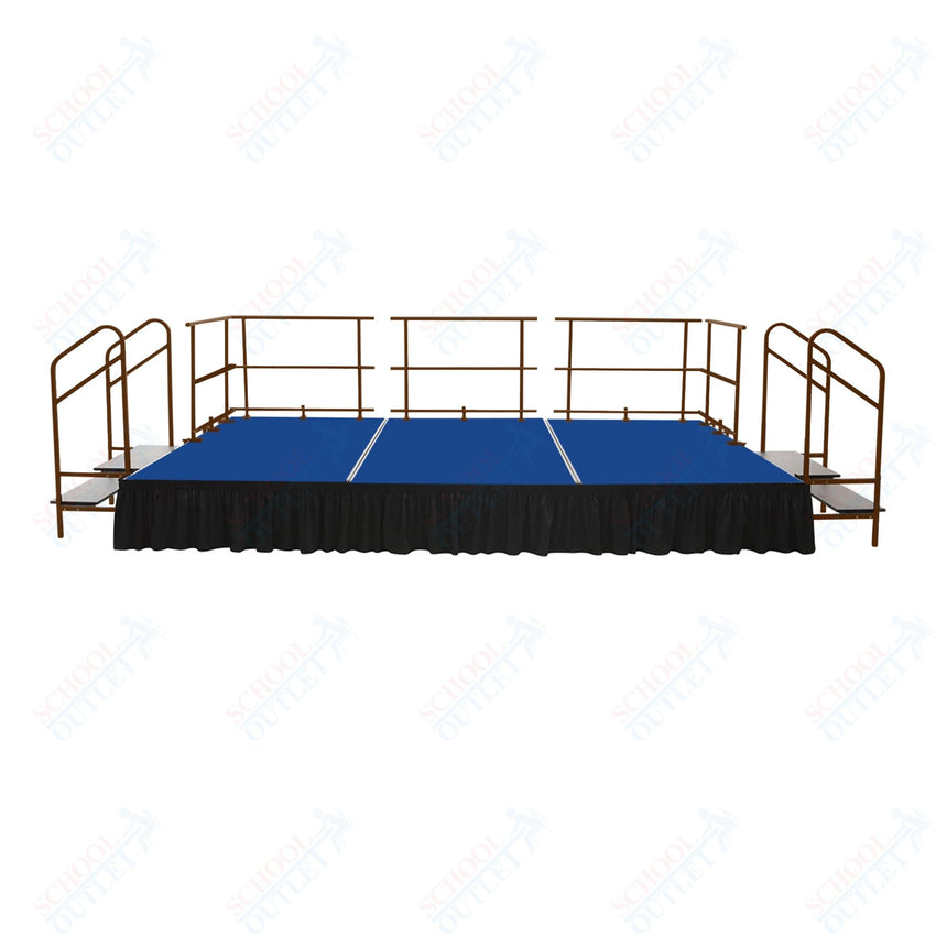 AmTab Fixed Height Stage Set - Carpet Top - 16'W x 32'L x 2'H (192"W x 384"L x 24"H) (AmTab AMT - STS163224C) - SchoolOutlet