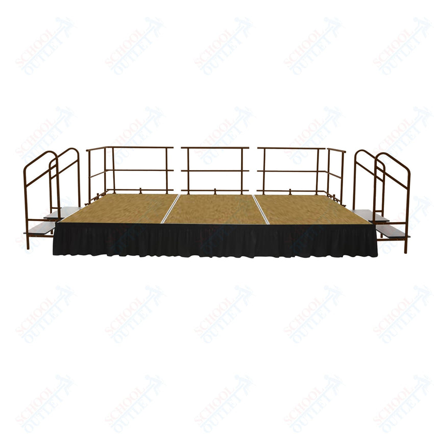 AmTab Fixed Height Stage Set - Hardboard Top - 16'W x 32'L x 2'H (192"W x 384"L x 24"H) (AmTab AMT - STS163224H) - SchoolOutlet