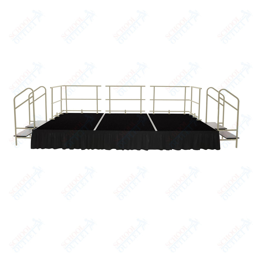 AmTab Fixed Height Stage Set - Polypropylene Top - 16'W x 32'L x 2'H (192"W x 384"L x 24"H) (AmTab AMT - STS163224P) - SchoolOutlet