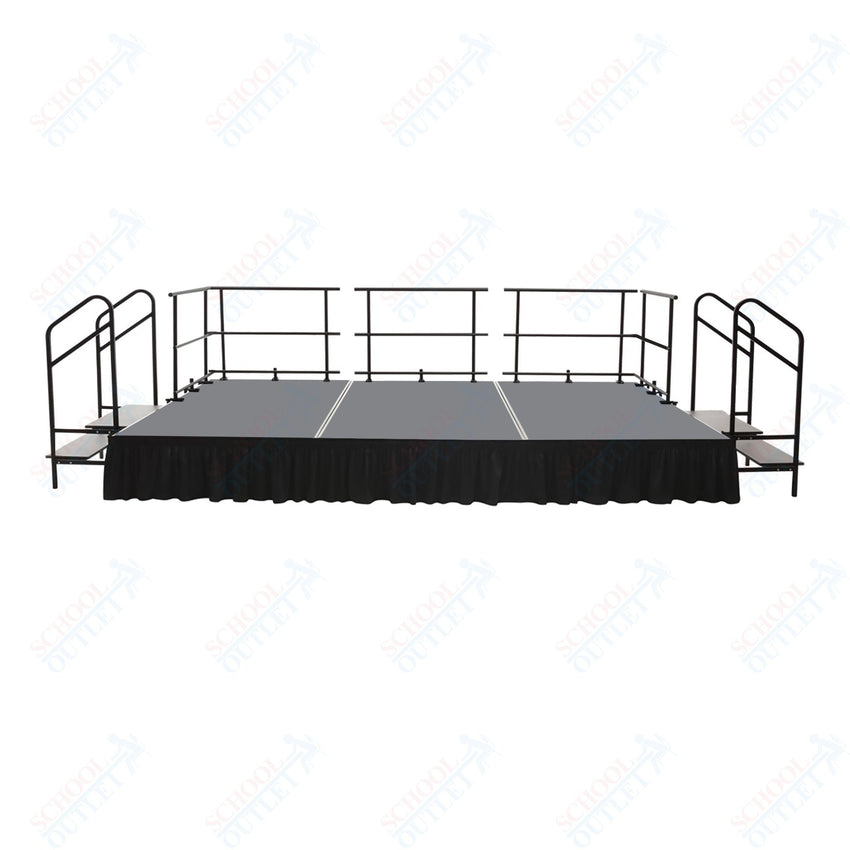 AmTab Fixed Height Stage Set - Polypropylene Top - 16'W x 32'L x 2'H (192"W x 384"L x 24"H) (AmTab AMT - STS163224P) - SchoolOutlet