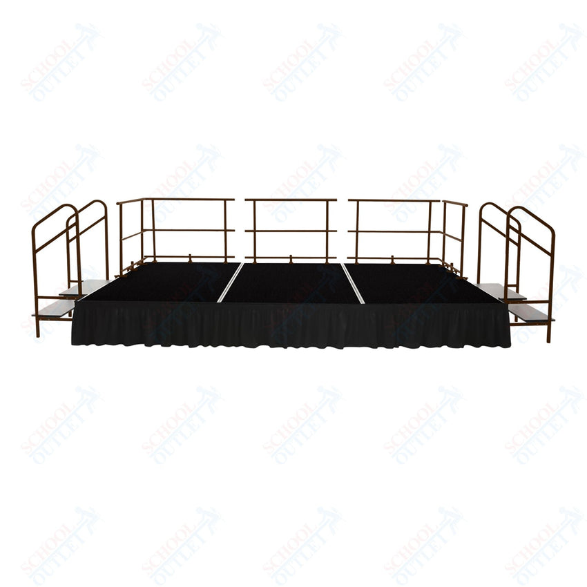 AmTab Fixed Height Stage Set - Polypropylene Top - 16'W x 32'L x 2'H (192"W x 384"L x 24"H) (AmTab AMT - STS163224P) - SchoolOutlet