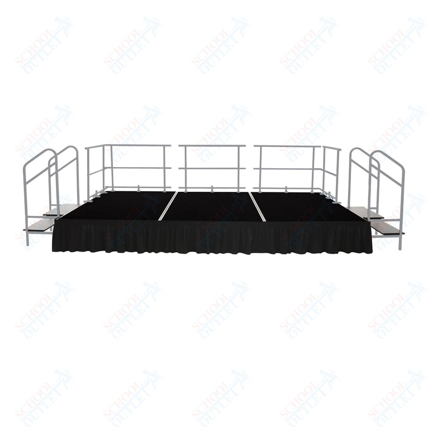AmTab Fixed Height Stage Set - Polypropylene Top - 16'W x 32'L x 2'H (192"W x 384"L x 24"H) (AmTab AMT - STS163224P) - SchoolOutlet