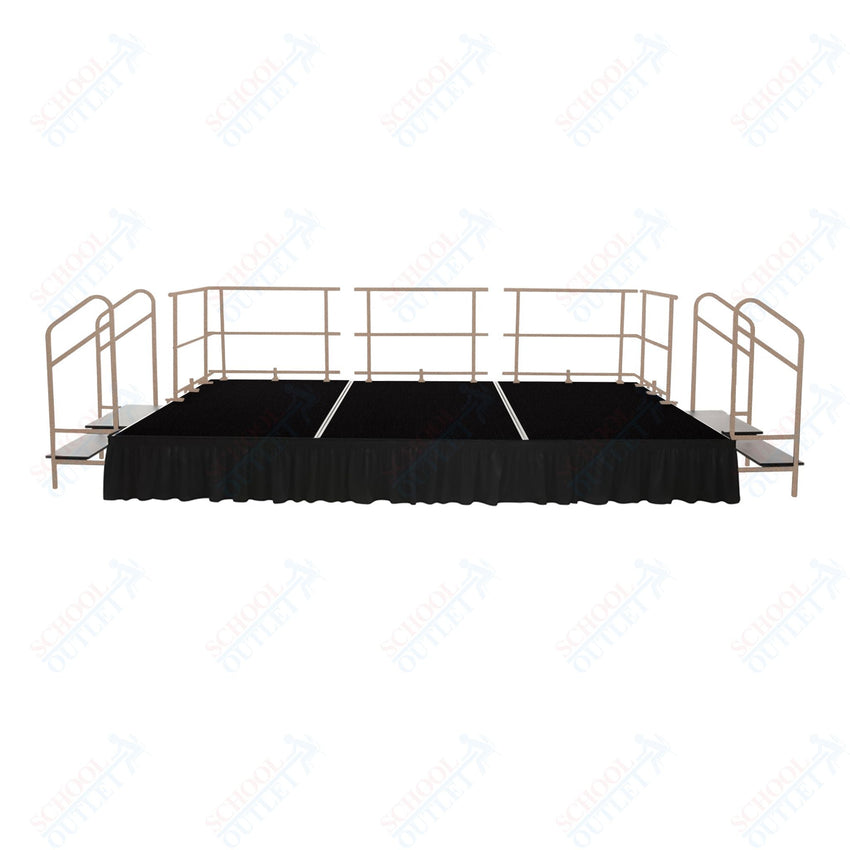 AmTab Fixed Height Stage Set - Polypropylene Top - 16'W x 32'L x 2'H (192"W x 384"L x 24"H) (AmTab AMT - STS163224P) - SchoolOutlet