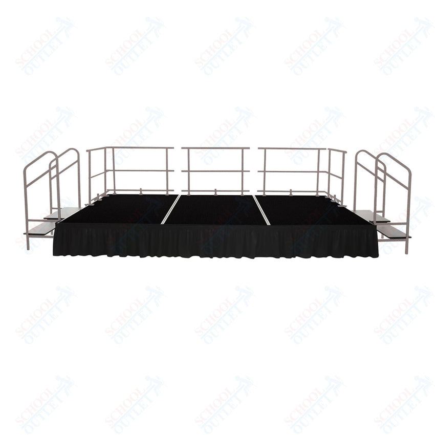AmTab Fixed Height Stage Set - Polypropylene Top - 16'W x 32'L x 2'H (192"W x 384"L x 24"H) (AmTab AMT - STS163224P) - SchoolOutlet