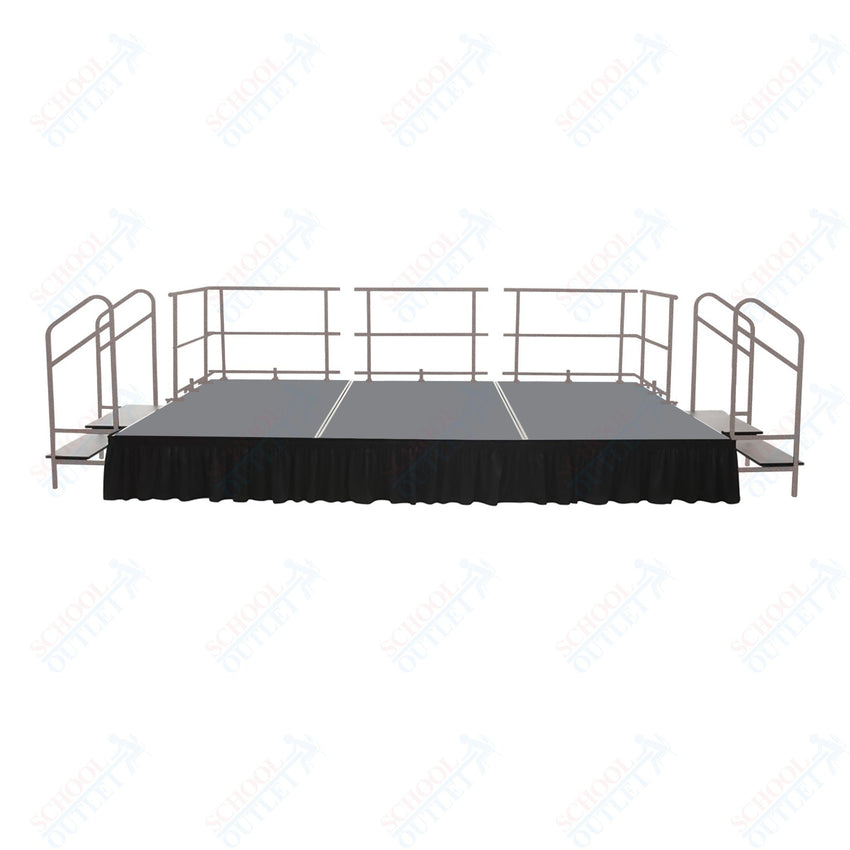 AmTab Fixed Height Stage Set - Polypropylene Top - 16'W x 32'L x 2'H (192"W x 384"L x 24"H) (AmTab AMT - STS163224P) - SchoolOutlet