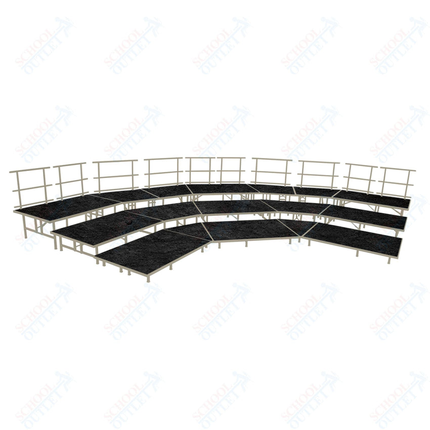 AmTab Fixed Height Riser Set - Carpet Top - 3 Levels - 12'W x 24'L x 2'H (144"W x 288"L x 24"H) (AmTab AMT - STSB483C) - SchoolOutlet