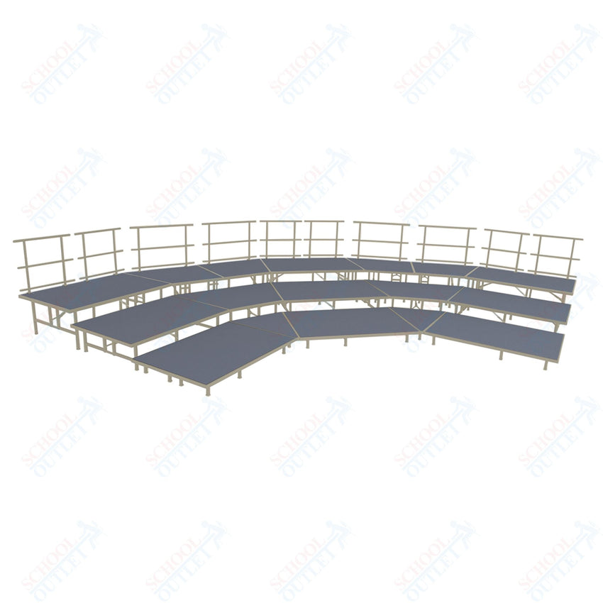 AmTab Fixed Height Riser Set - Carpet Top - 3 Levels - 12'W x 24'L x 2'H (144"W x 288"L x 24"H) (AmTab AMT - STSB483C) - SchoolOutlet