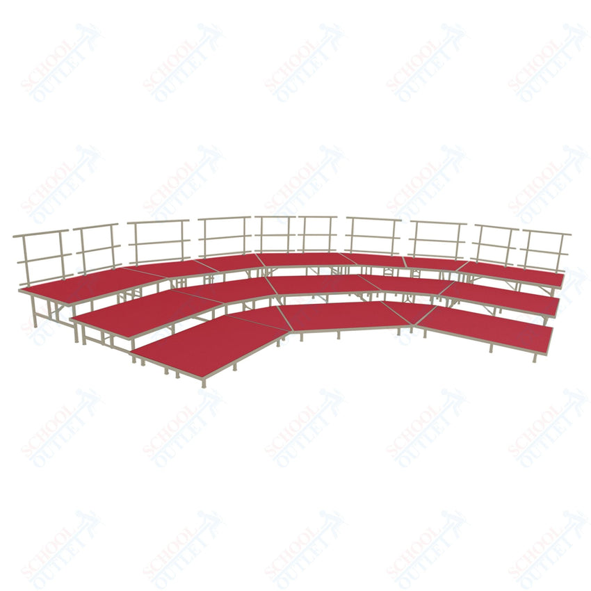 AmTab Fixed Height Riser Set - Carpet Top - 3 Levels - 12'W x 24'L x 2'H (144"W x 288"L x 24"H) (AmTab AMT - STSB483C) - SchoolOutlet