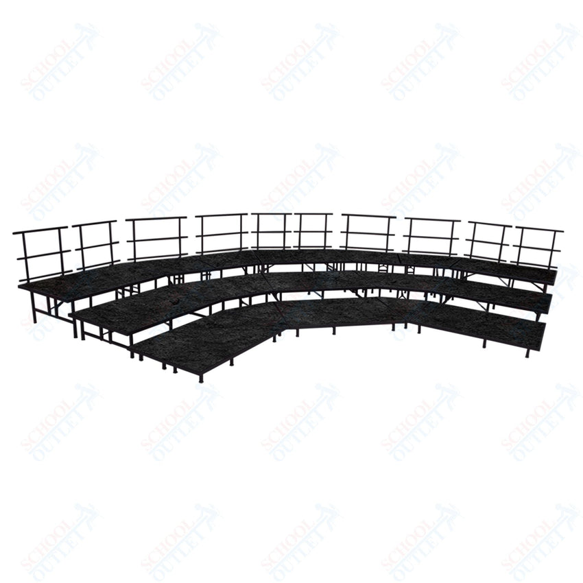 AmTab Fixed Height Riser Set - Carpet Top - 3 Levels - 12'W x 24'L x 2'H (144"W x 288"L x 24"H) (AmTab AMT - STSB483C) - SchoolOutlet