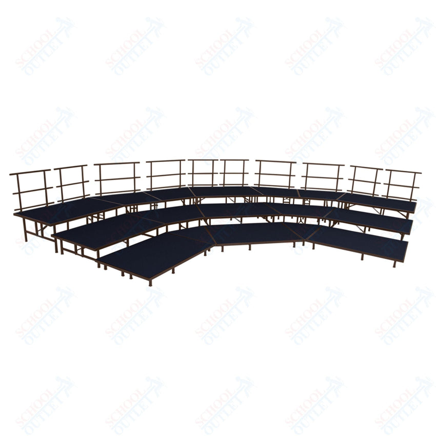 AmTab Fixed Height Riser Set - Carpet Top - 3 Levels - 12'W x 24'L x 2'H (144"W x 288"L x 24"H) (AmTab AMT - STSB483C) - SchoolOutlet