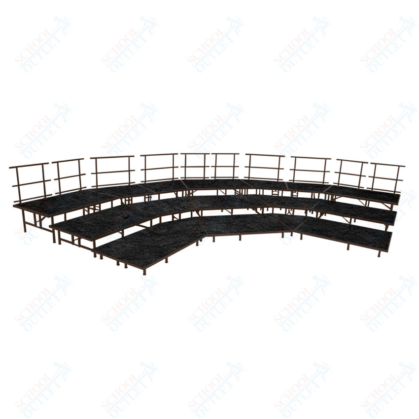 AmTab Fixed Height Riser Set - Carpet Top - 3 Levels - 12'W x 24'L x 2'H (144"W x 288"L x 24"H) (AmTab AMT - STSB483C) - SchoolOutlet