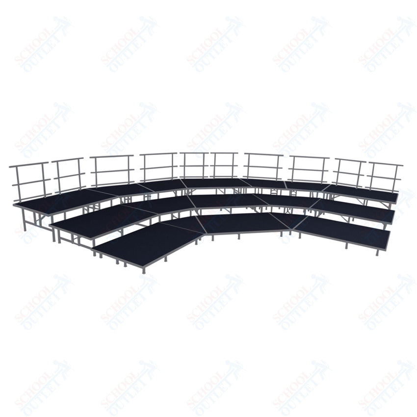 AmTab Fixed Height Riser Set - Carpet Top - 3 Levels - 12'W x 24'L x 2'H (144"W x 288"L x 24"H) (AmTab AMT - STSB483C) - SchoolOutlet