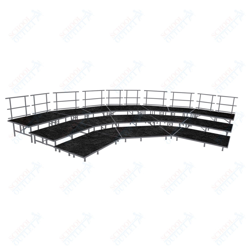 AmTab Fixed Height Riser Set - Carpet Top - 3 Levels - 12'W x 24'L x 2'H (144"W x 288"L x 24"H) (AmTab AMT - STSB483C) - SchoolOutlet