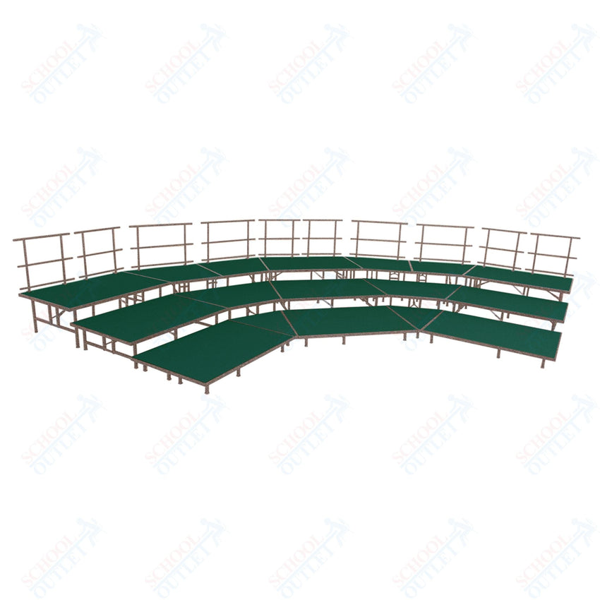 AmTab Fixed Height Riser Set - Carpet Top - 3 Levels - 12'W x 24'L x 2'H (144"W x 288"L x 24"H) (AmTab AMT - STSB483C) - SchoolOutlet