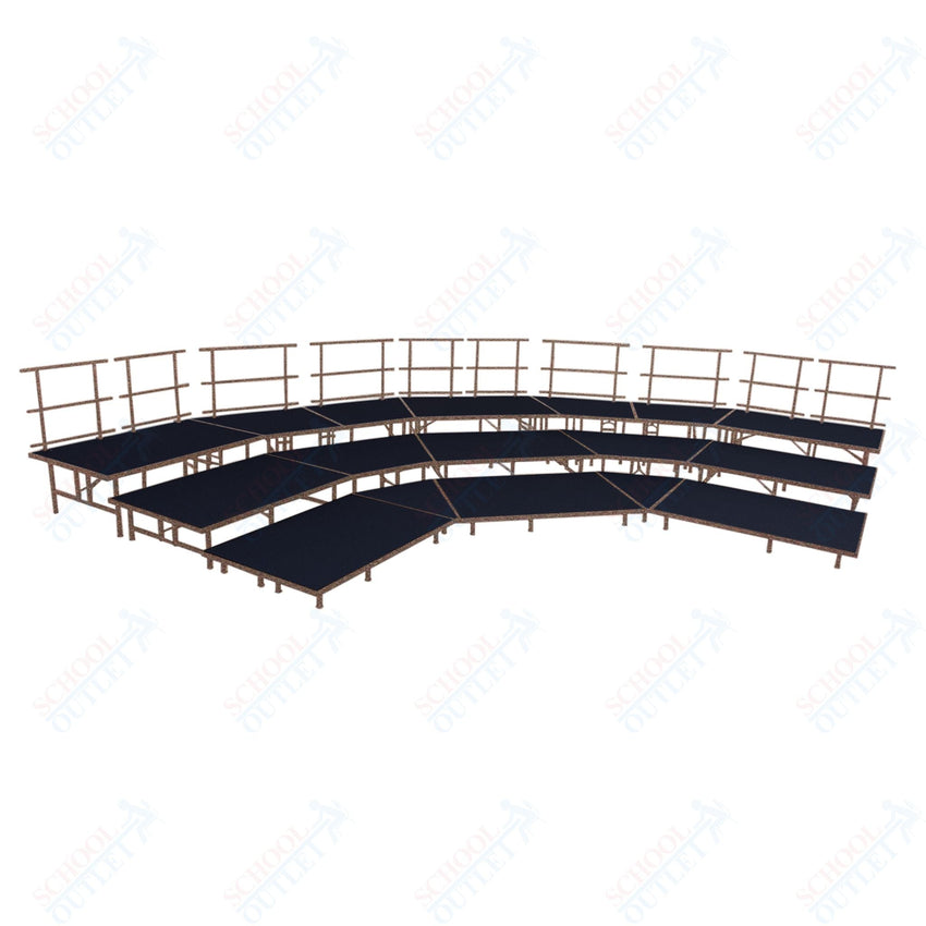 AmTab Fixed Height Riser Set - Carpet Top - 3 Levels - 12'W x 24'L x 2'H (144"W x 288"L x 24"H) (AmTab AMT - STSB483C) - SchoolOutlet