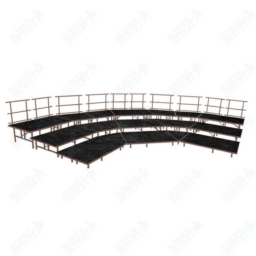 AmTab Fixed Height Riser Set - Carpet Top - 3 Levels - 12'W x 24'L x 2'H (144"W x 288"L x 24"H) (AmTab AMT - STSB483C) - SchoolOutlet