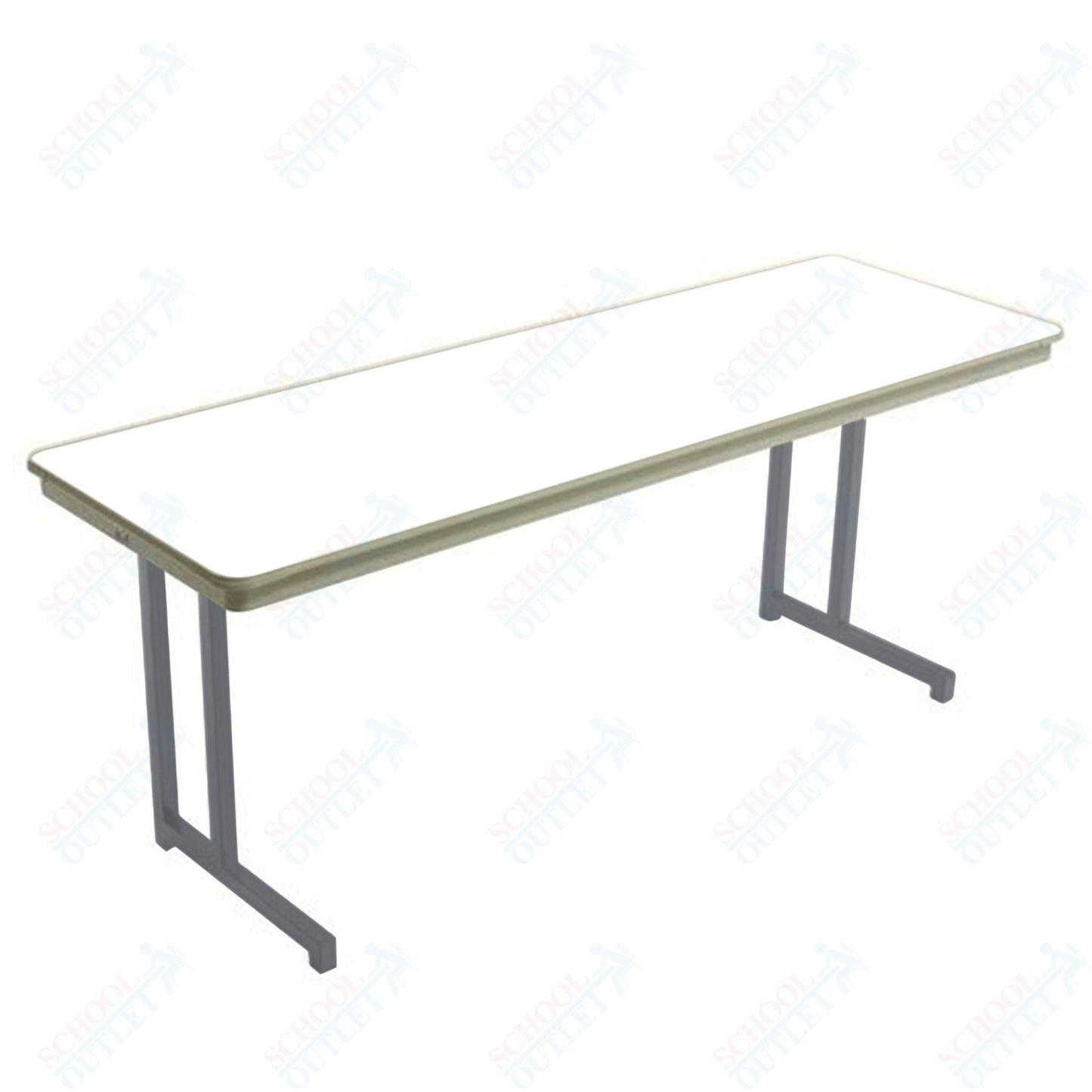 AmTab Dynalite Featherweight Heavy - Duty ABS Plastic Training Table - Rectangle - 18"W x 60"L x 29"H (AmTab AMT - TT185DL) - SchoolOutlet