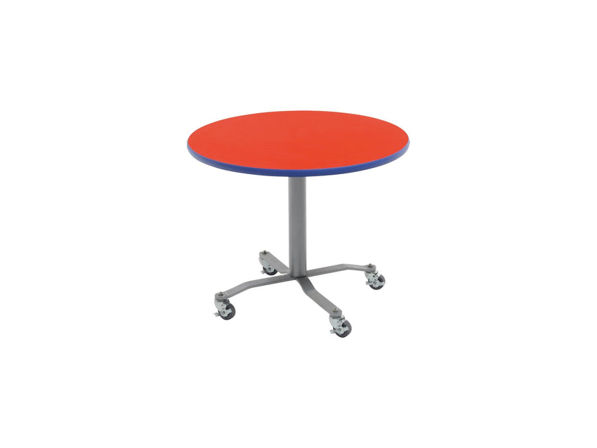 AmTab Whiteboard Table Markerboard Table Dry Erase Table - Mobile E - Z Tilt Caf Table - Round - 24" Round x Adjustable 30"H to 42"H (AmTab AMT - WCBR24) - SchoolOutlet